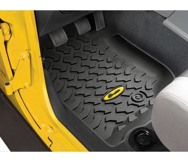 Floor Mats - Jeep '07-13 Wrangler JK; Front (Black) by Bestop