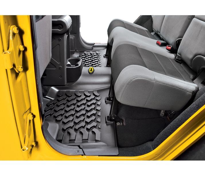 Floor Mats - Jeep '07-18 Wrangler JK 4-Door; Rear (Black) by Bestop