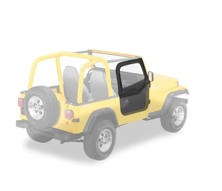 Upper Fabric Doors - Jeep '88-95 Wrangler YJ (Rounded Upper Corner, Black Crush) by Bestop