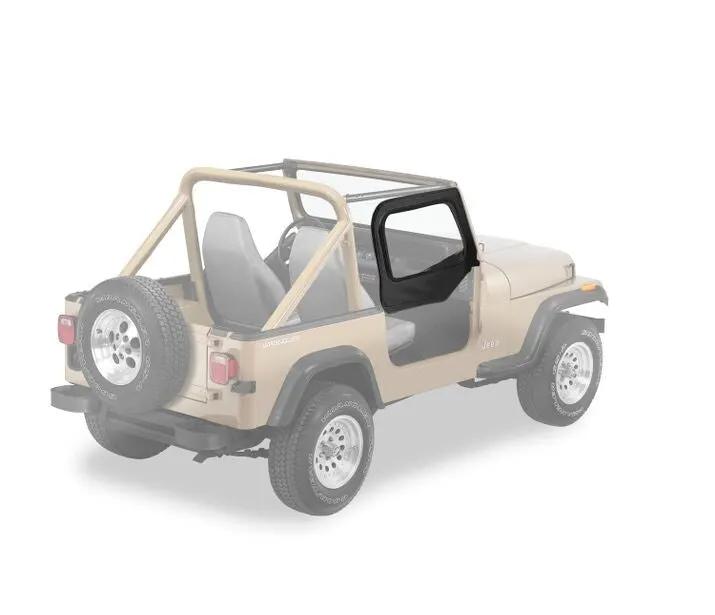 Upper Fabric Doors - Jeep '88-95 Wrangler YJ (Rounded Upper Corner, Black Denim) by Bestop