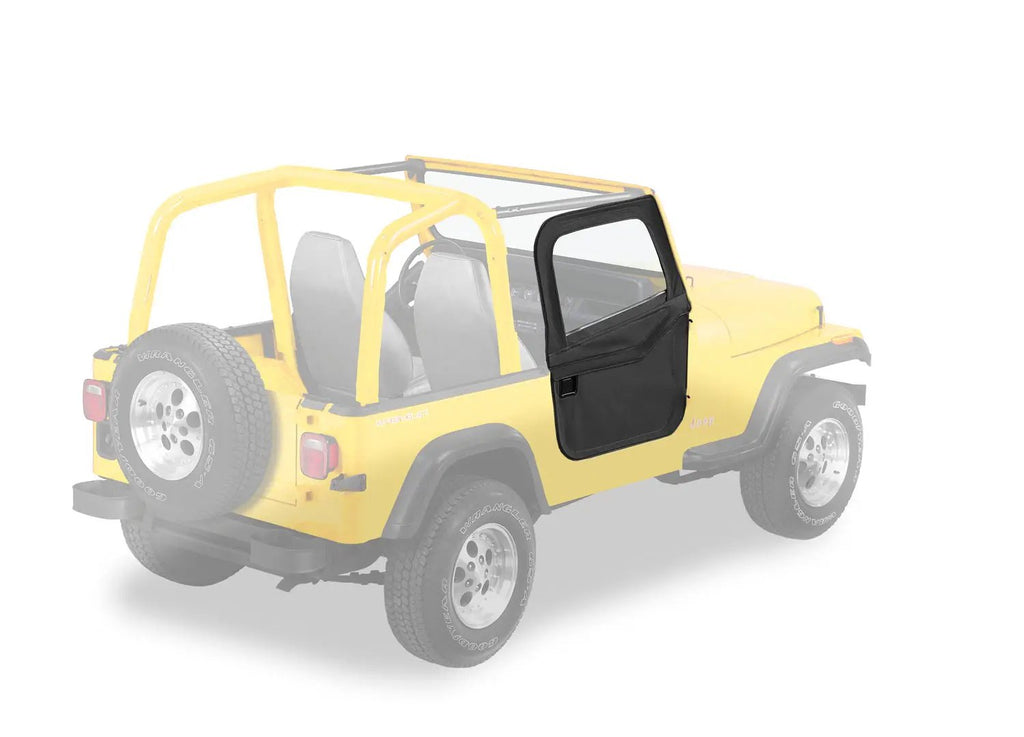 Full Fabric Doors - Jeep '80-86 CJ7 / '87-95 Wrangler YJ (Black Denim) by Bestop