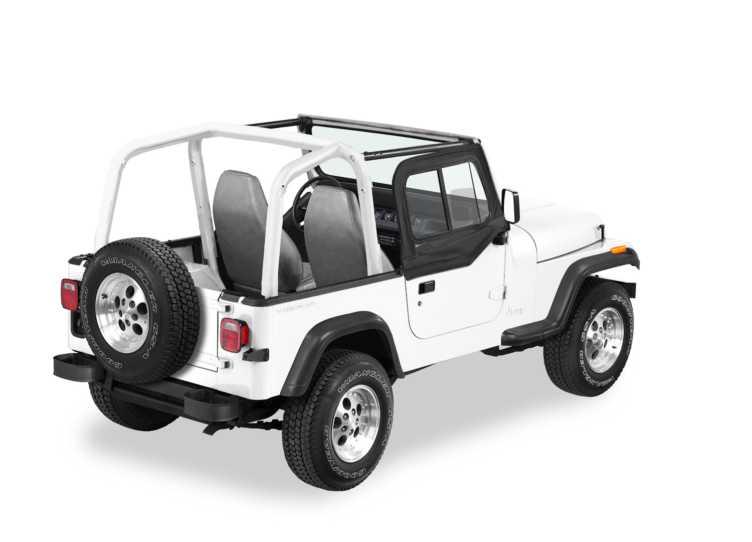 Upper Door Sliders - Jeep '97-06 Wrangler TJ (Black Denim; Dual Sliding Window) by Bestop