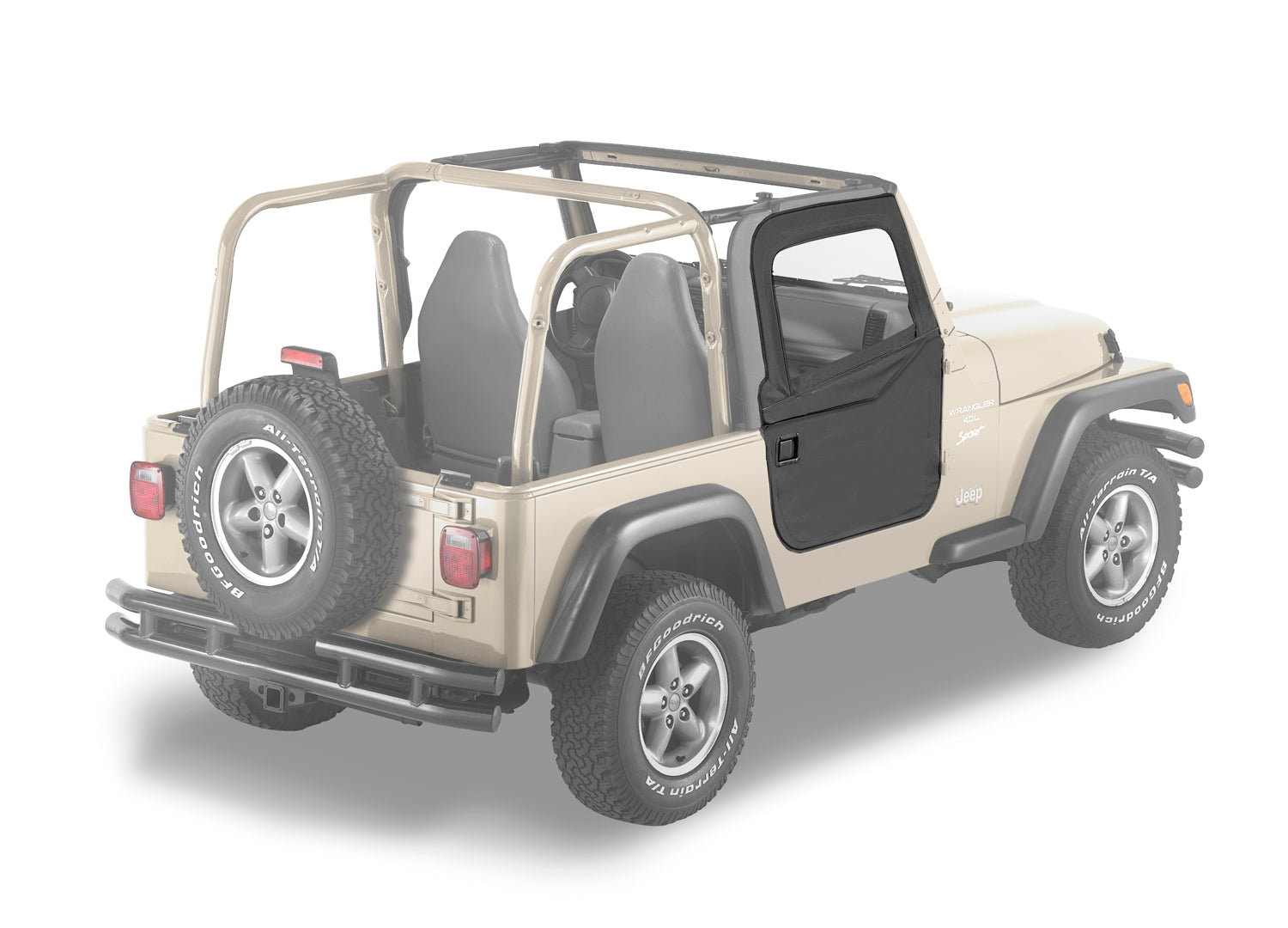 Full Fabric Doors - Jeep '97-06 Wrangler TJ (Black Denim) by Bestop