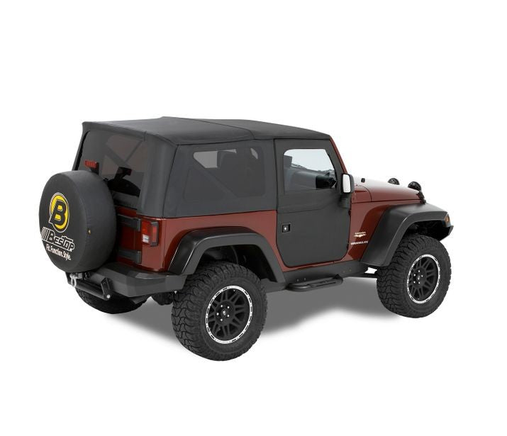 Full Fabric Doors - Jeep '07-18 Wrangler JK; (Front Doors; Black Twill) by Bestop