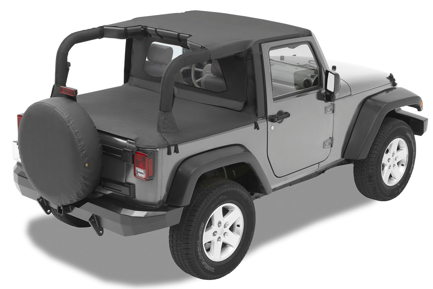 Header Targa Bikini - Jeep '07-09 Wrangler JK 2-Door (Black Diamond) by Bestop