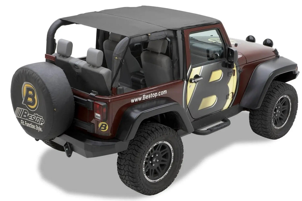 Header Safari Bikini - Jeep '10-18 Wrangler JK 2-Door (Black Diamond) by Bestop