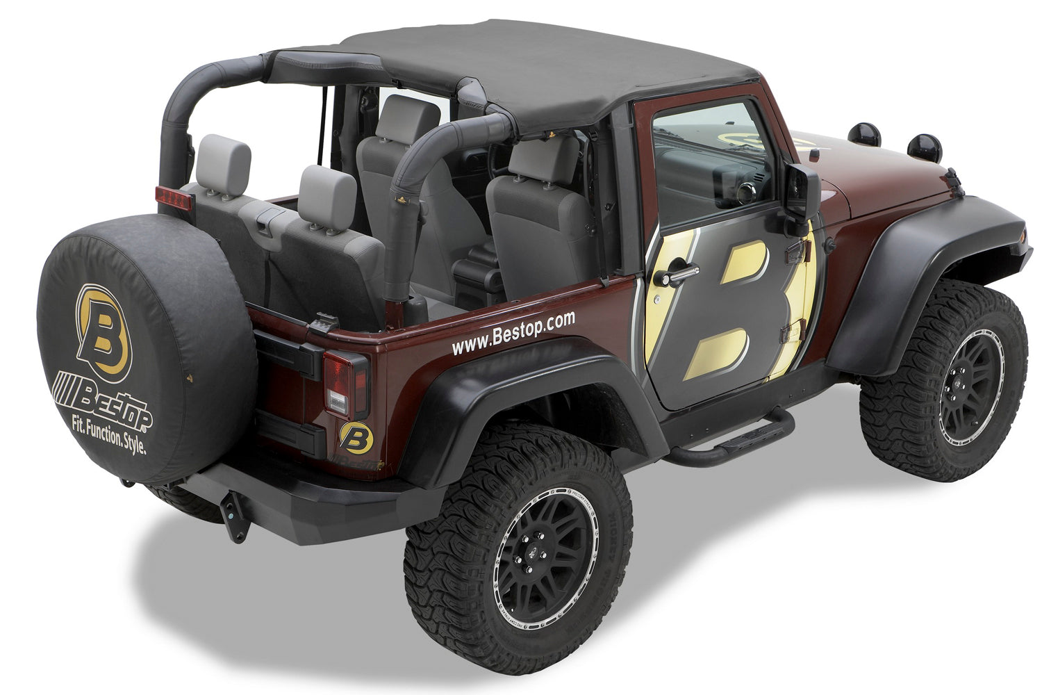 Header Targa Bikini - Jeep '10-18 Wrangler JK 2-Door (Black Diamond) by Bestop
