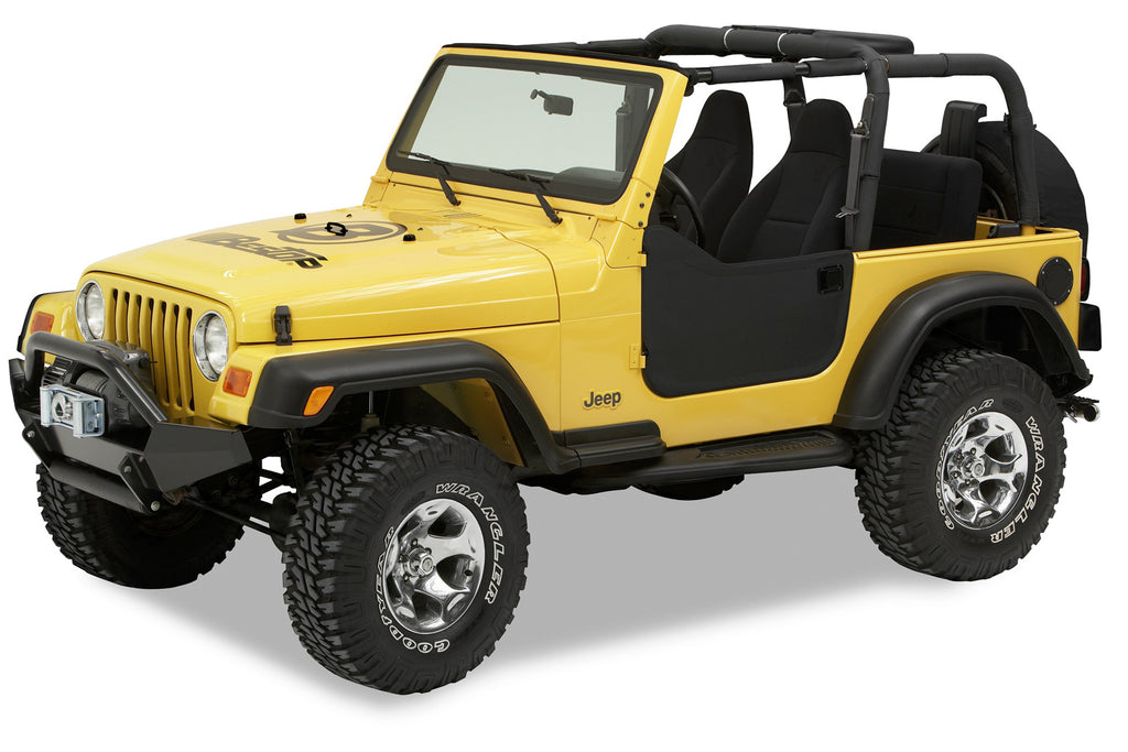 Lower Fabric Doors - Jeep '97-06 Wrangler TJ (Black Denim) by Bestop