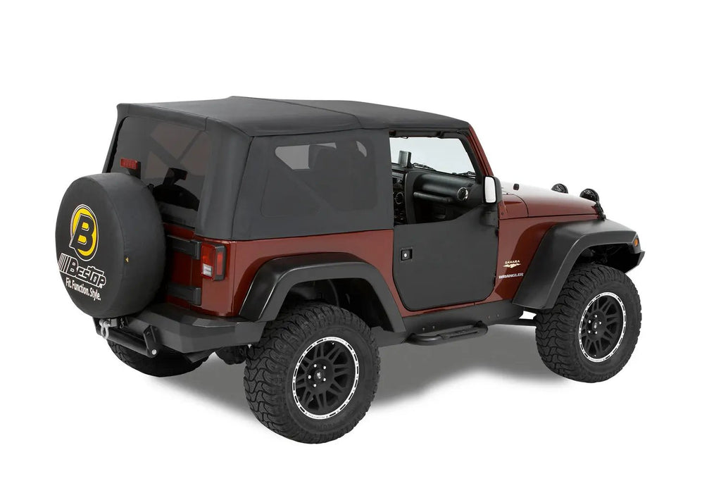 Lower Fabric Doors - Jeep '07-18 Wrangler JK (Front Doors; Black Diamond) by Bestop