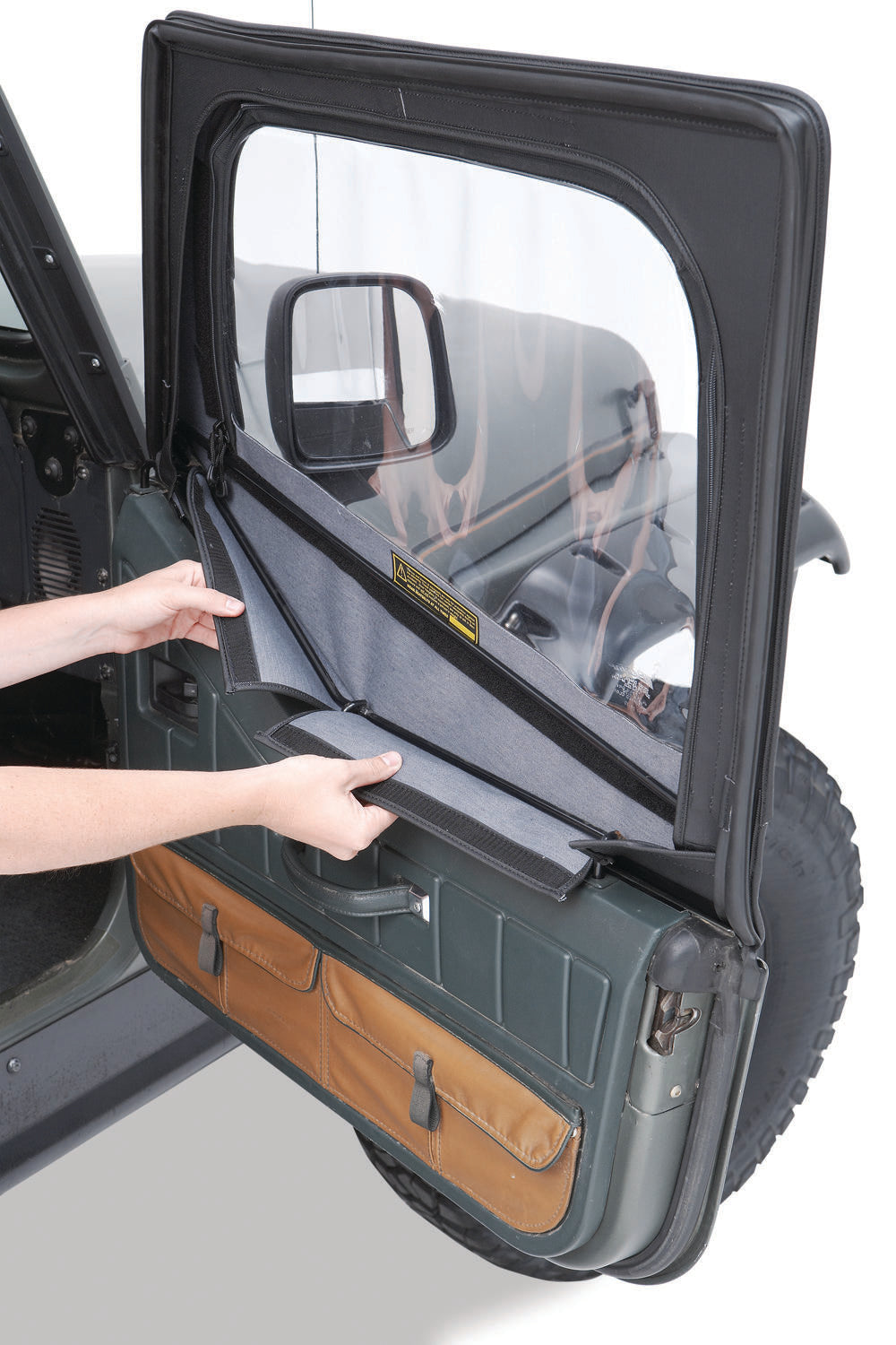 Fabric Door Skins - Jeep '88-95 Wrangler YJ (Black Denim) by Bestop