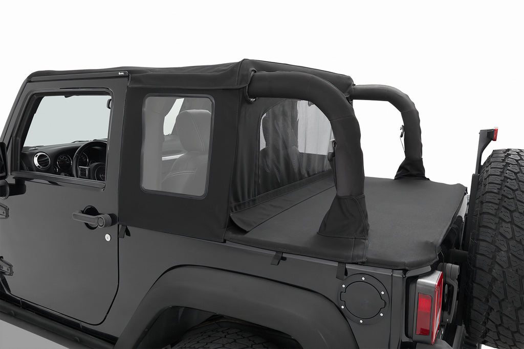 Halftop Soft Top - Jeep '07-18 Wrangler JK 2-Door (Black Diamond) by Bestop