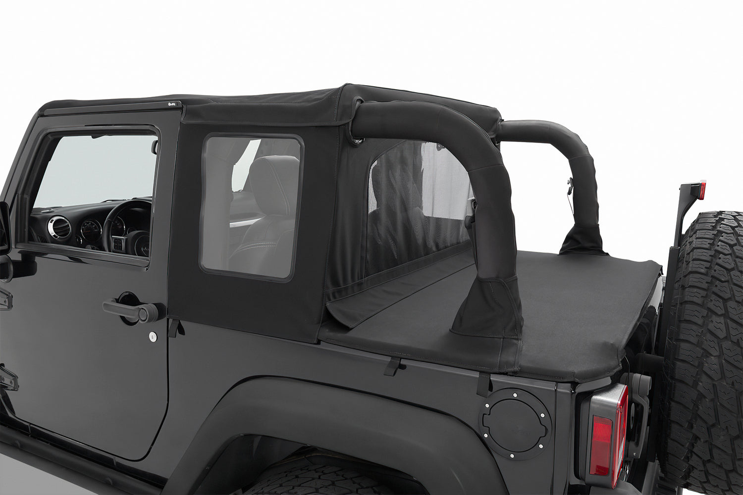 Halftop Soft Top - Jeep '07-18 Wrangler JK 2-Door (Black Diamond) by Bestop