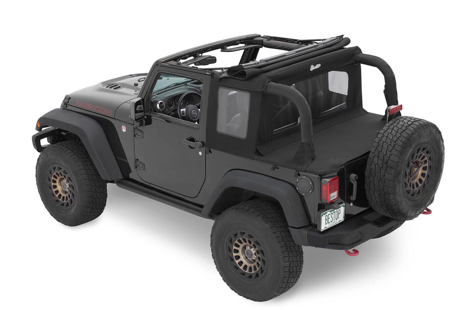Halftop Soft Top - Jeep '07-18 Wrangler JK 2-Door (Black Diamond) by Bestop