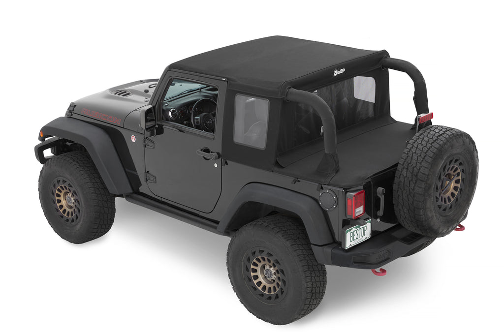 Halftop Soft Top - Jeep '07-18 Wrangler JK 2-Door (Black Diamond) by Bestop