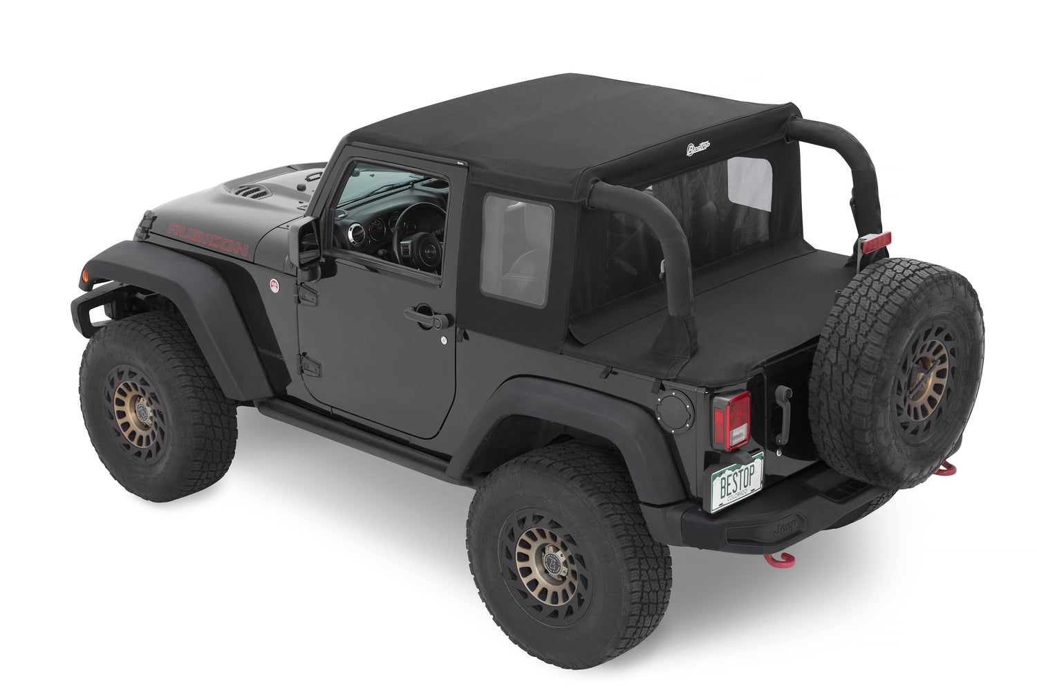 Halftop Soft Top - Jeep '07-18 Wrangler JK 2-Door (Black Diamond) by Bestop