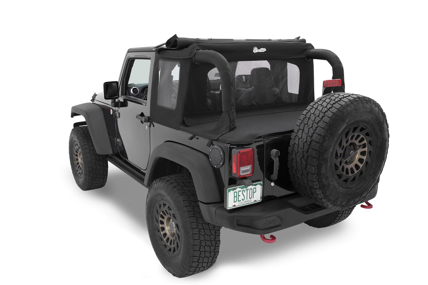Halftop Soft Top - Jeep '07-18 Wrangler JK 2-Door (Black Diamond) by Bestop