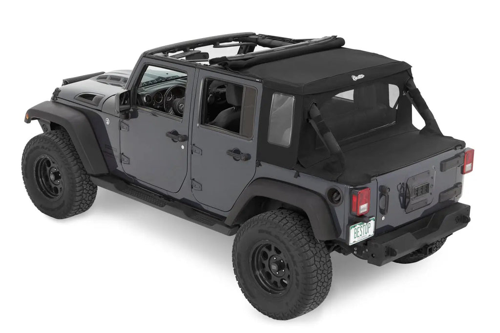 Halftop Soft Top - Jeep '07-18 Wrangler JK 4-Door (Black Diamond) by Bestop
