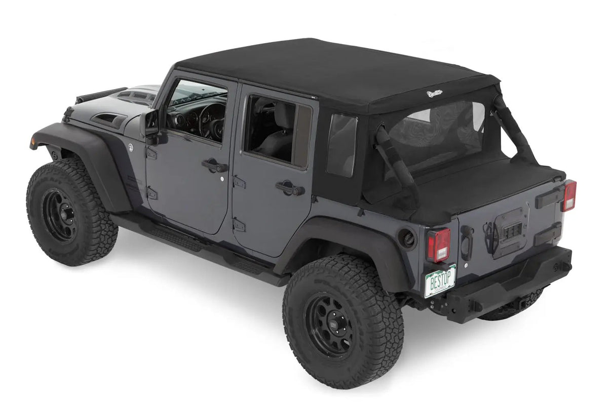 Halftop Soft Top - Jeep '07-18 Wrangler JK 4-Door (Black Diamond) by Bestop