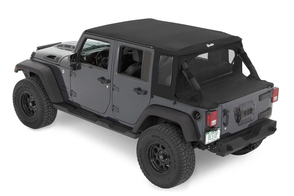 Halftop Soft Top - Jeep '07-18 Wrangler JK 4-Door (Black Diamond) by Bestop
