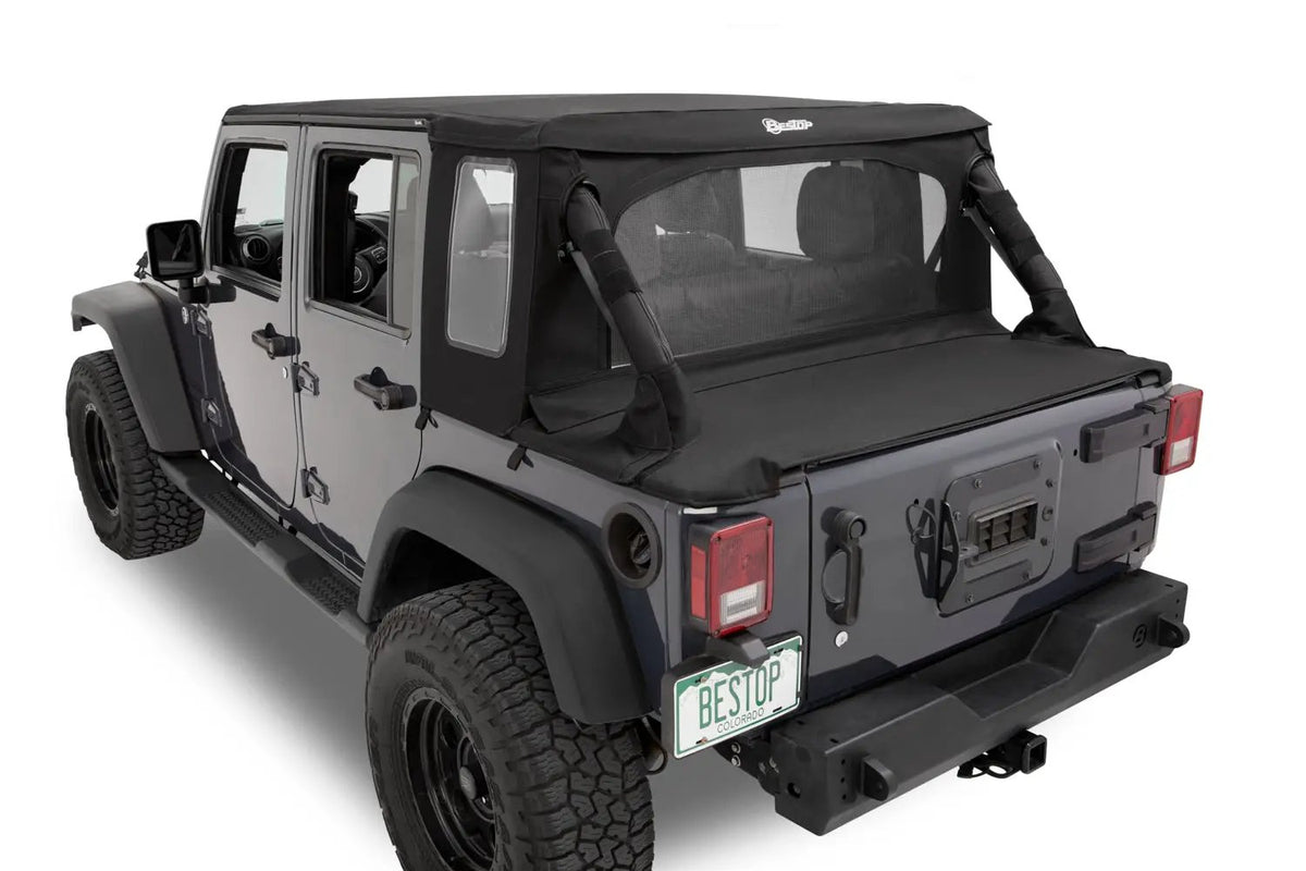 Halftop Soft Top - Jeep '07-18 Wrangler JK 4-Door (Black Diamond) by Bestop