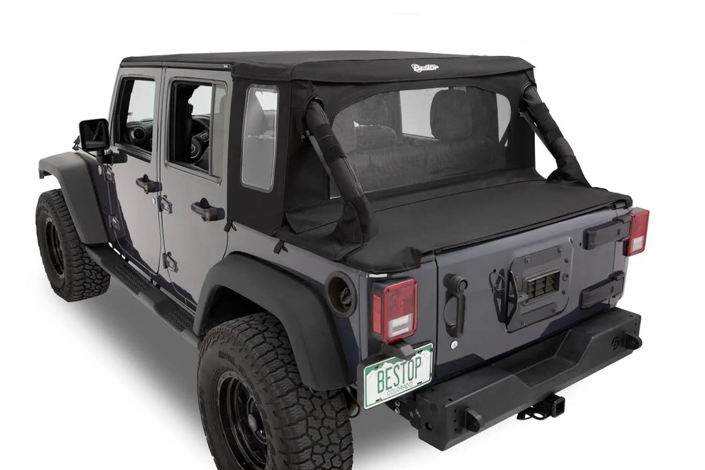 Halftop Soft Top - Jeep '07-18 Wrangler JK 4-Door (Black Diamond) by Bestop