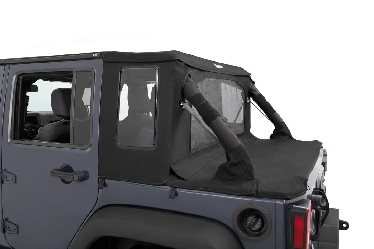 Halftop Soft Top - Jeep '07-18 Wrangler JK 4-Door (Black Diamond) by Bestop