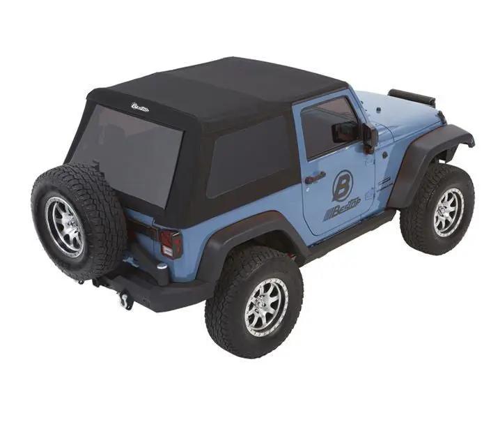 Trektop Glide - Jeep '07-18 Wrangler JK 2-Door (Premium Black Twill) by Bestop
