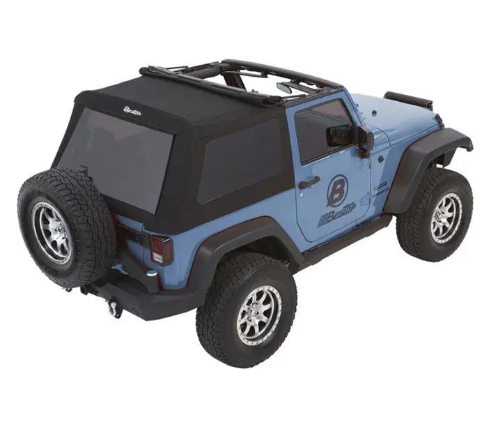 Trektop Glide - Jeep '07-18 Wrangler JK 2-Door (Premium Black Twill) by Bestop