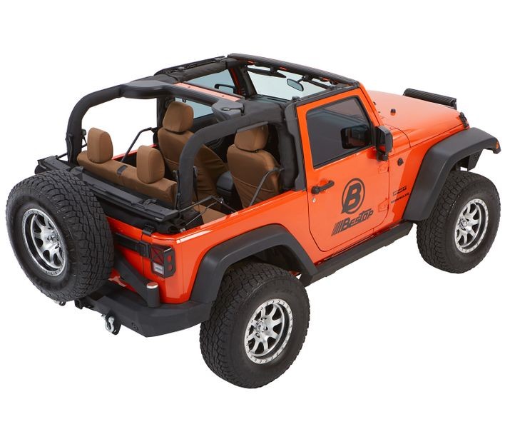 Trektop Glide - Jeep '07-18 Wrangler JK 2-Door (Black Diamond) by Bestop