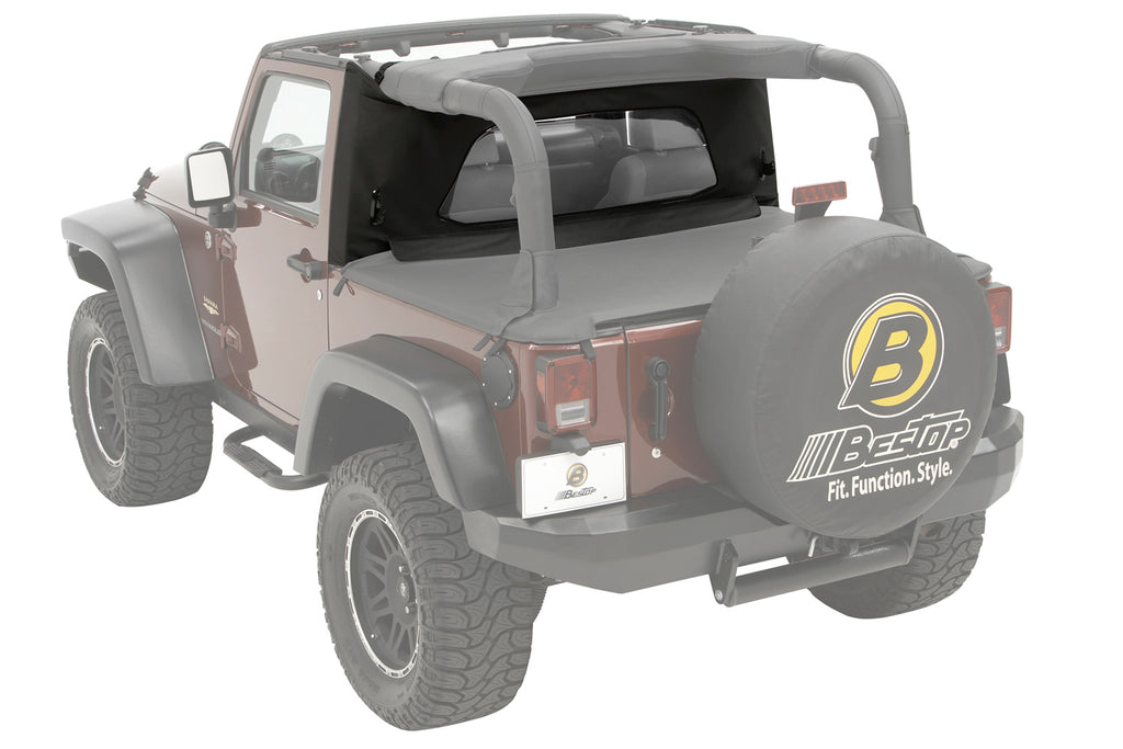 Wrap-Around Windjammer - Jeep '07-18 Wrangler JK 2-Door (Black Diamond) by Bestop
