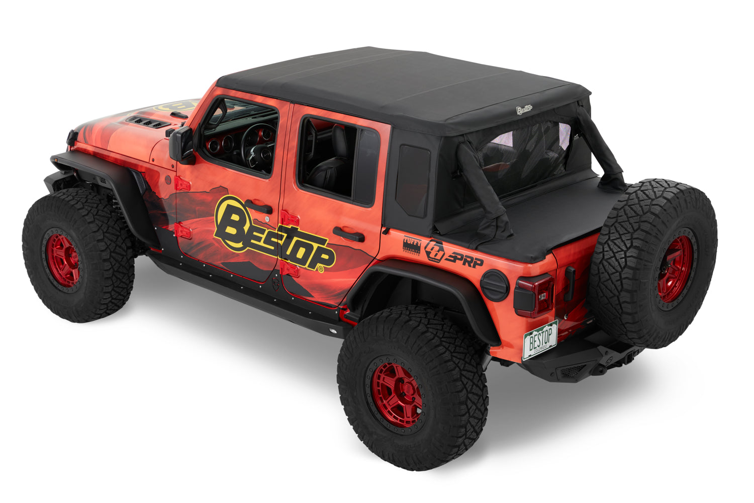 Halftop Conversion Kit - Jeep '18-2023 Wrangler JL 4-Door (Premium Black Twill) by Bestop