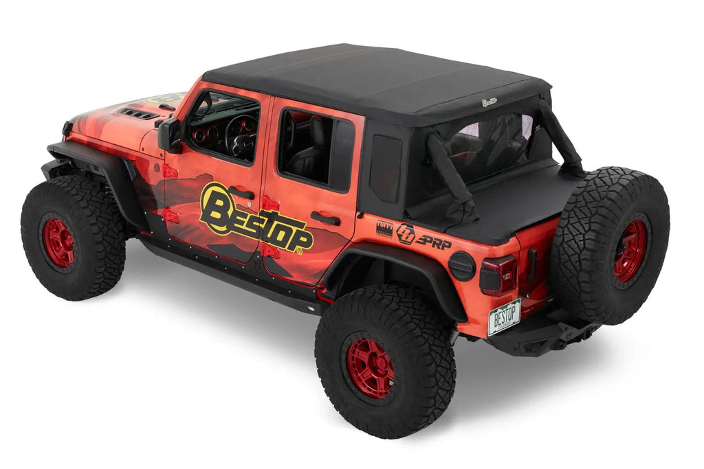 Halftop Conversion Kit - Jeep '18-2023 Wrangler JL 4-Door (Premium Black Twill) by Bestop