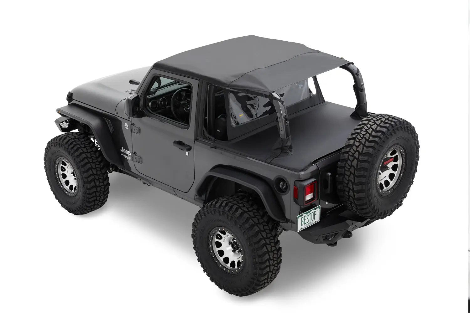 Duster Deck Cover - Jeep '18-26 Wrangler JL 2-Door (Black Diamond) by Bestop