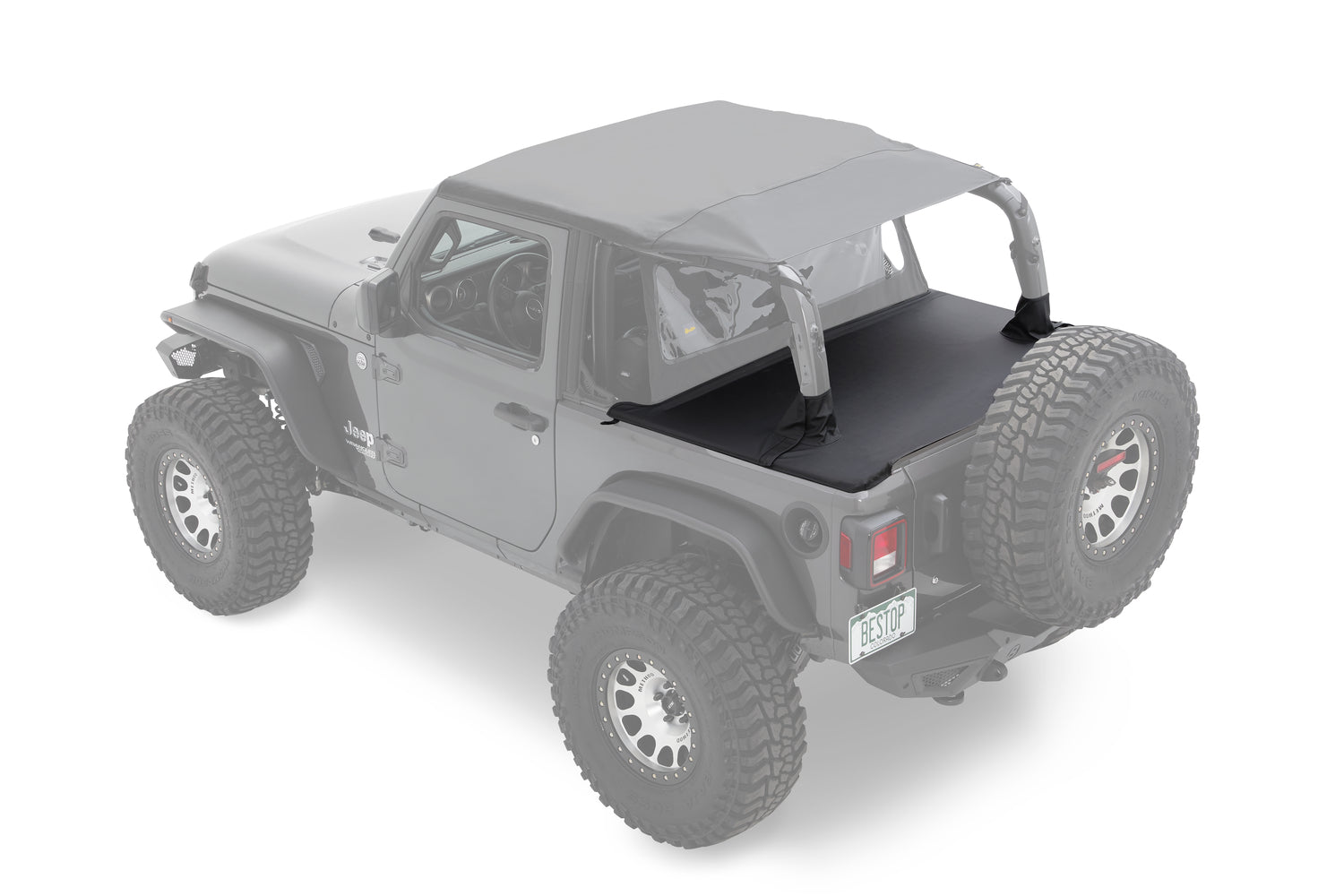 Duster Deck Cover - Jeep '18-26 Wrangler JL 2-Door (Black Diamond) by Bestop