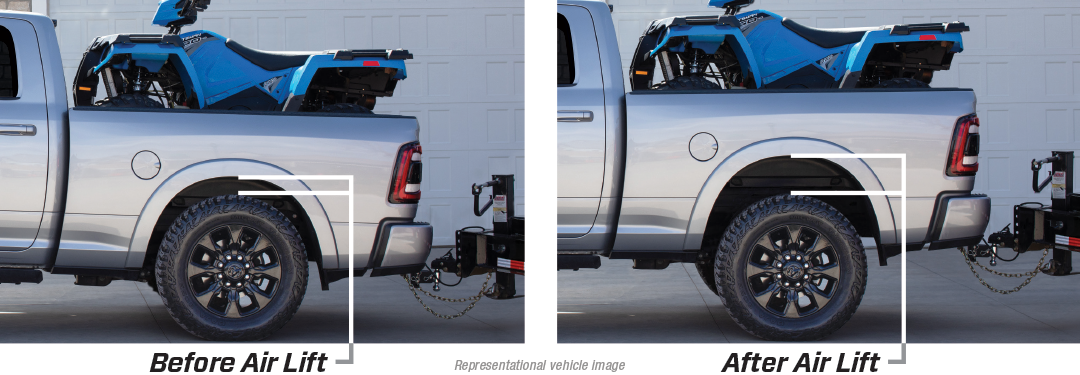 Leaf spring air spring kit with internal jounce bumper by Air Lift