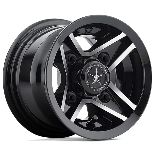 DIVOT UTV 8X7 MACH GLOSS BLACK 00MM by Fairway Alloys