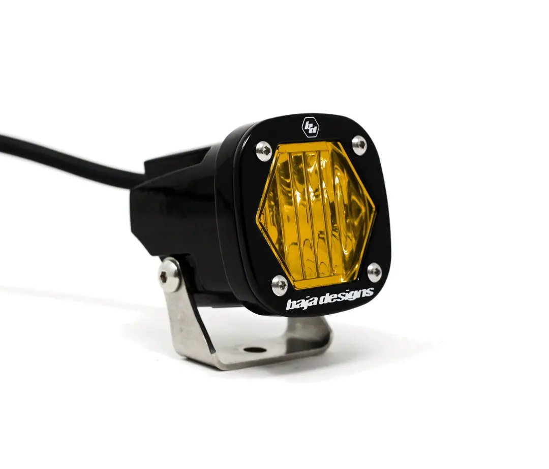 S1 Black LED Light Pod (Wide Cornering; Baja Amber) by Baja Designs