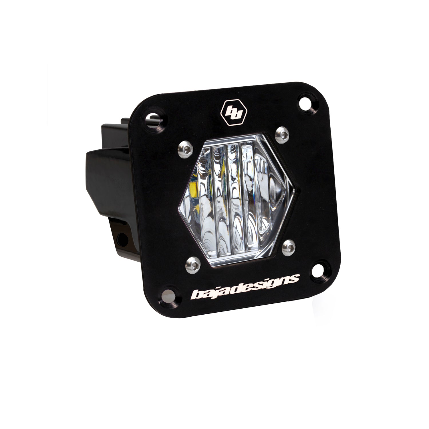 S1 Black Flush Mount LED Light Pod (Wide Cornering; Clear) by Baja Designs