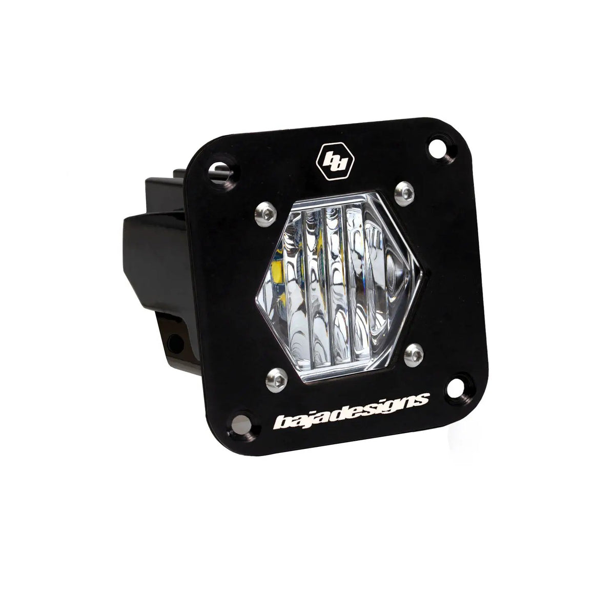 S1 Black Flush Mount LED Light Pod (Wide Cornering; Clear) by Baja Designs