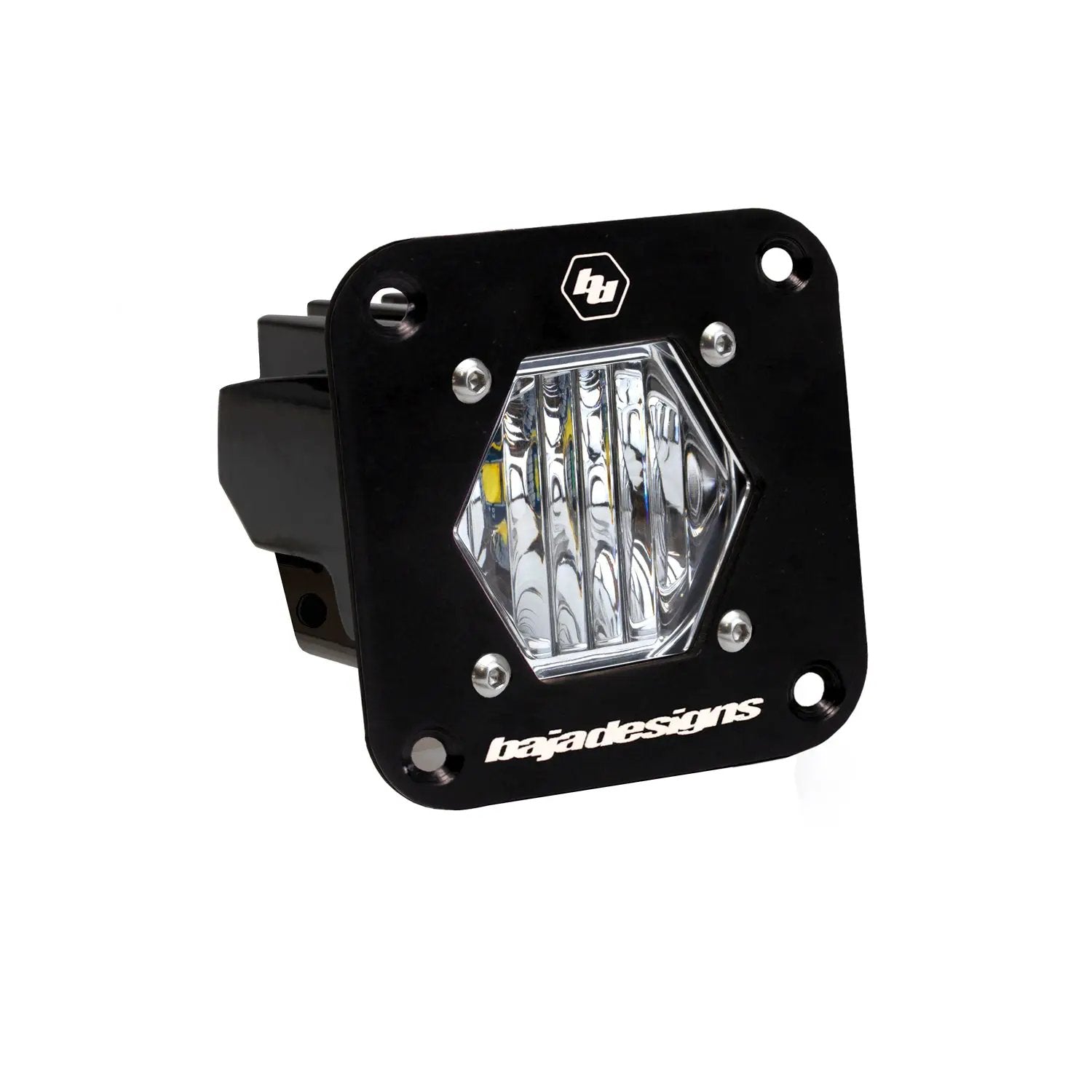 S1 Black Flush Mount LED Light Pod (Wide Cornering; Clear) by Baja Designs