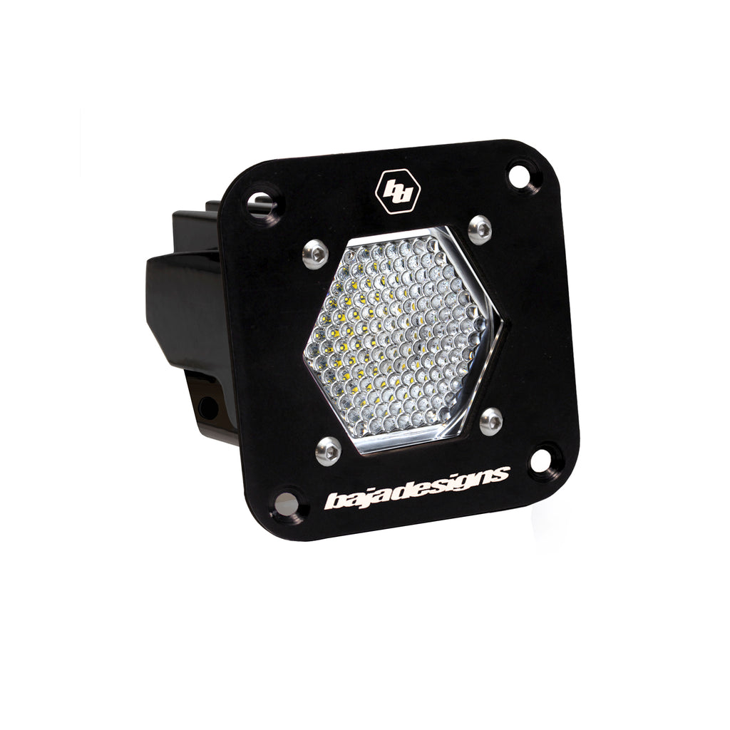 S1 Black Flush Mount LED Light Pod (Work/Scene; Clear) by Baja Designs