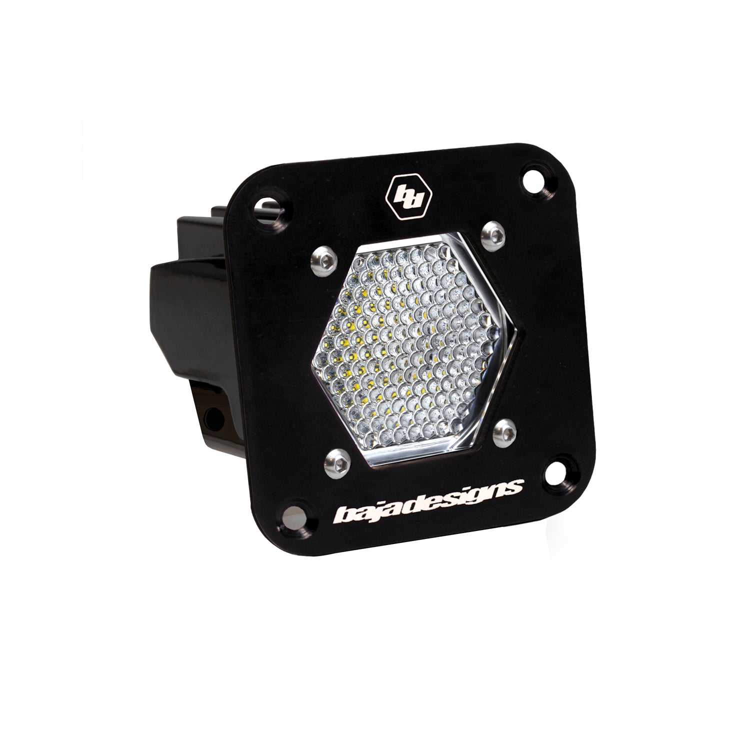S1 Black Flush Mount LED Light Pod (Work/Scene; Clear) by Baja Designs