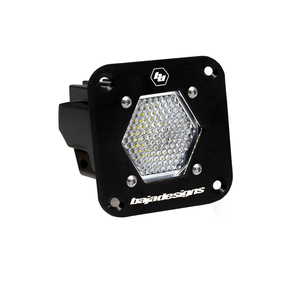 S1 Black Flush Mount LED Light Pod (Work/Scene; Clear) by Baja Designs