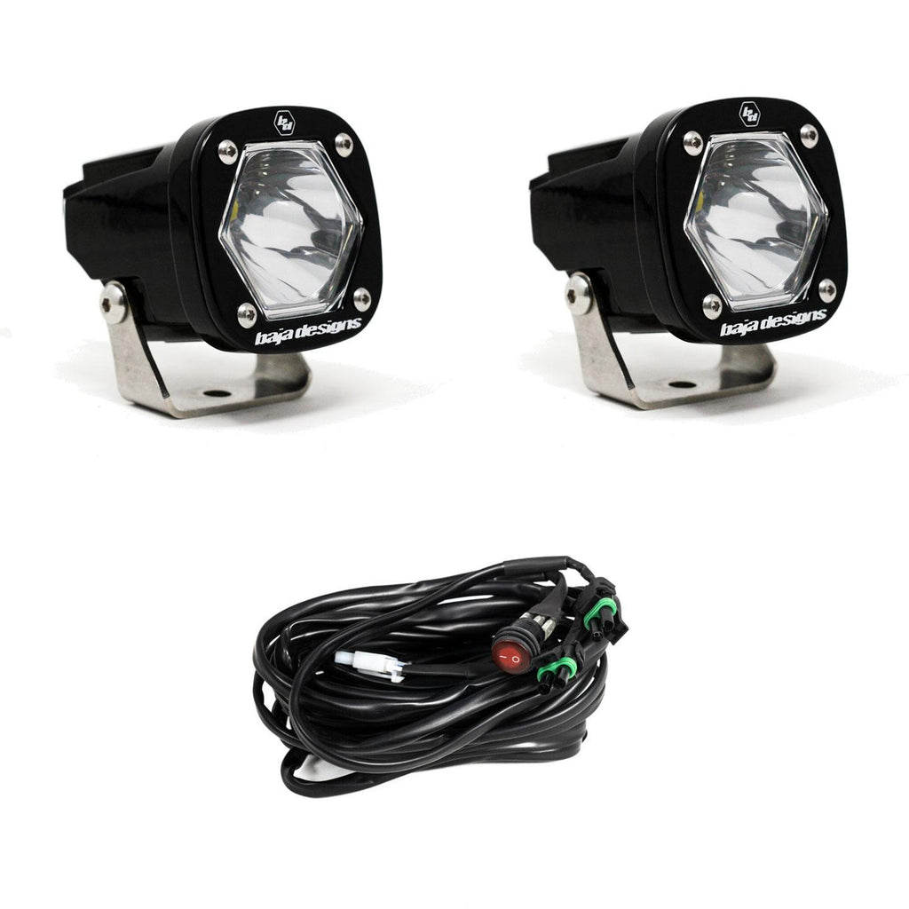 S1 Black LED Light Pod Pair (Spot; Clear) by Baja Designs