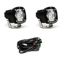 S1 Black LED Light Pod Pair (Wide Cornering; Clear) by Baja Designs