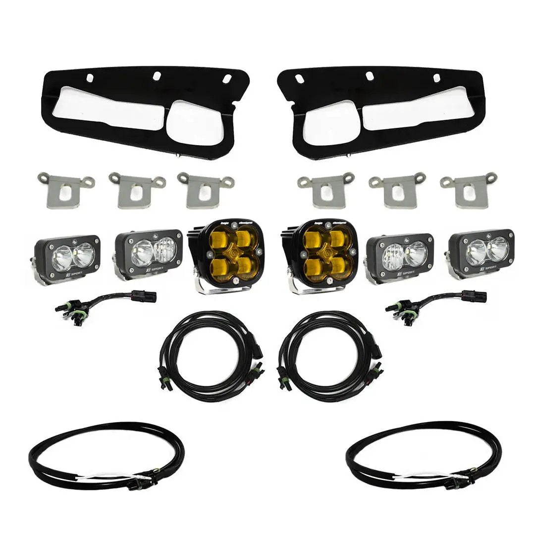 Squadron SAE/Dual S2 Sport Steel Bumper Fog Pocket Light Kit by Baja Designs