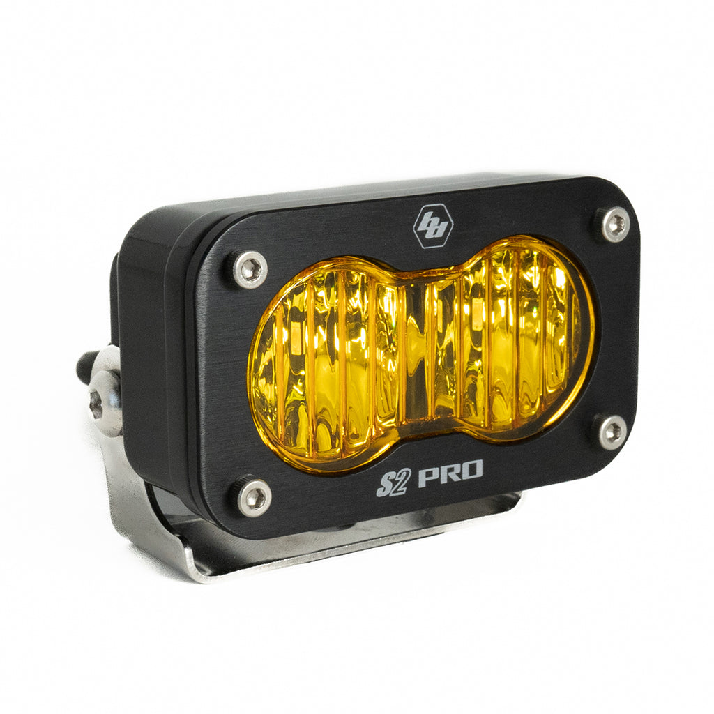 S2 Pro Black LED Light Pod (Wide Cornering; Baja Amber) by Baja Designs
