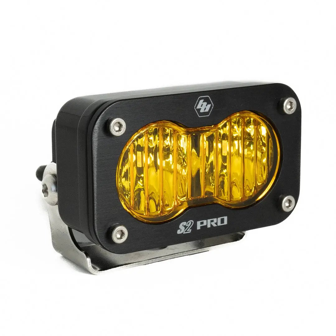 S2 Pro Black LED Light Pod (Wide Cornering; Baja Amber) by Baja Designs