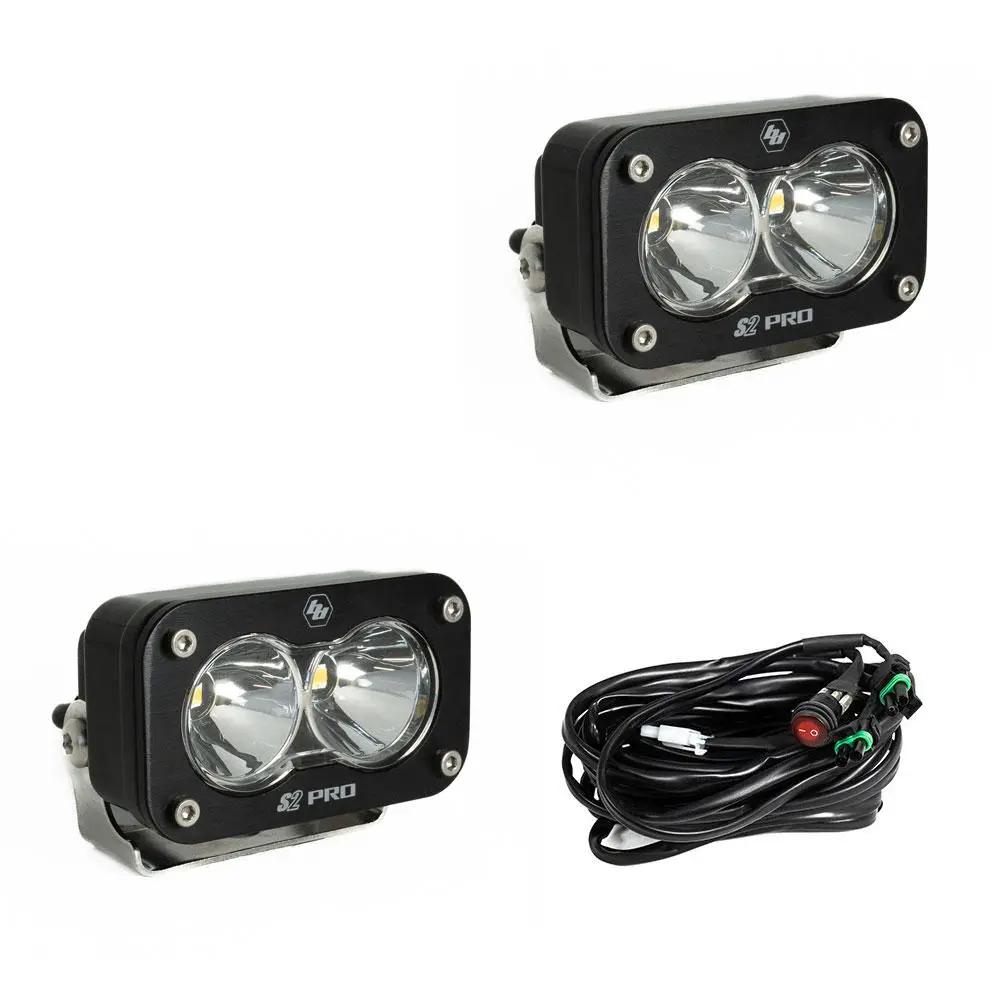 S2 Pro Black LED Light Pod Pair (Spot; Clear) by Baja Designs