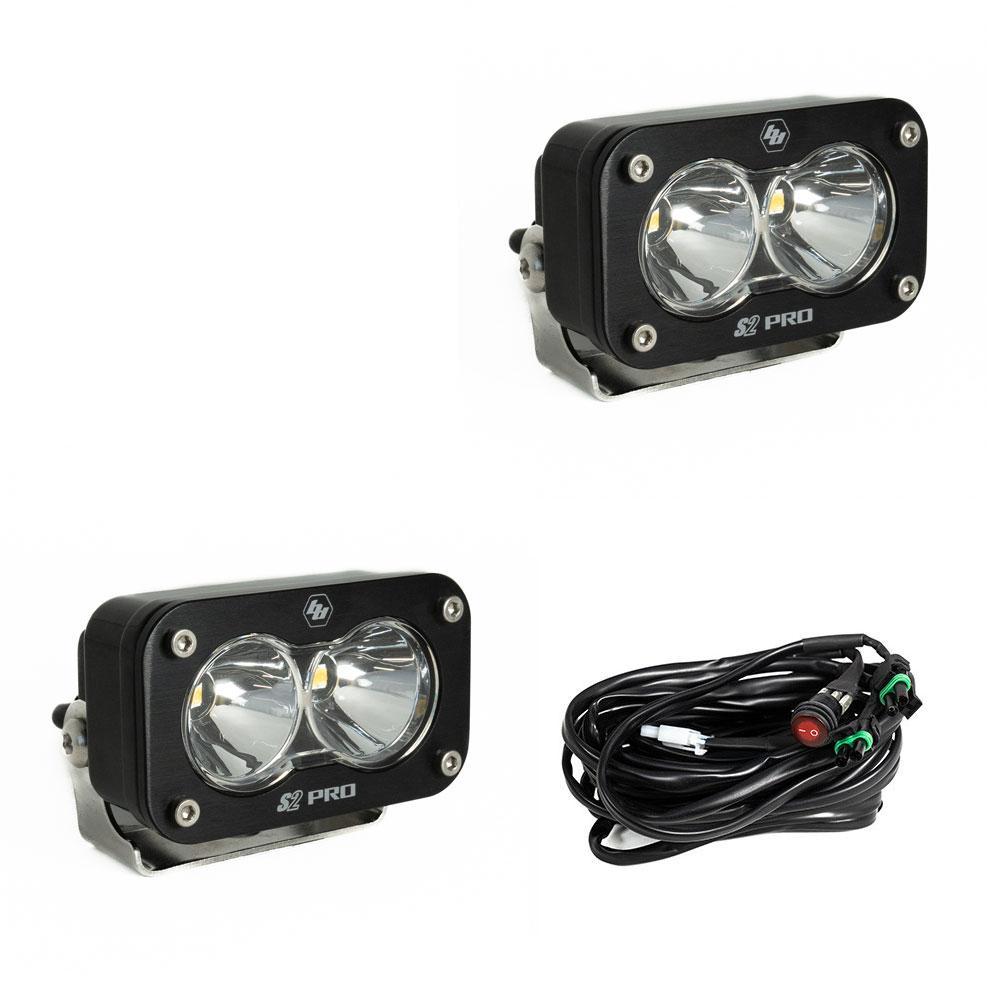 S2 Pro Black LED Light Pod Pair (Spot; Clear) by Baja Designs